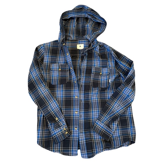 Burton Other - Burton Black and Blue Plaid Hooded Shirt